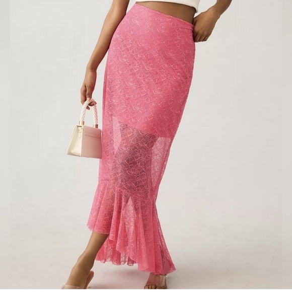 NWT Anthropologie sheer lace mermaid skirt size 12 balletcore fairycore - Picture 7 of 13
